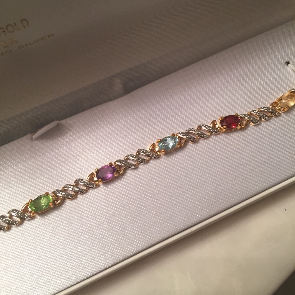 BNWB 18k Gold & Sterling Silver Tennis Bracelet
